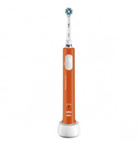 Oral-B PRO 600 CrossAction Cepillo dental sónico Naranja, Color blanco